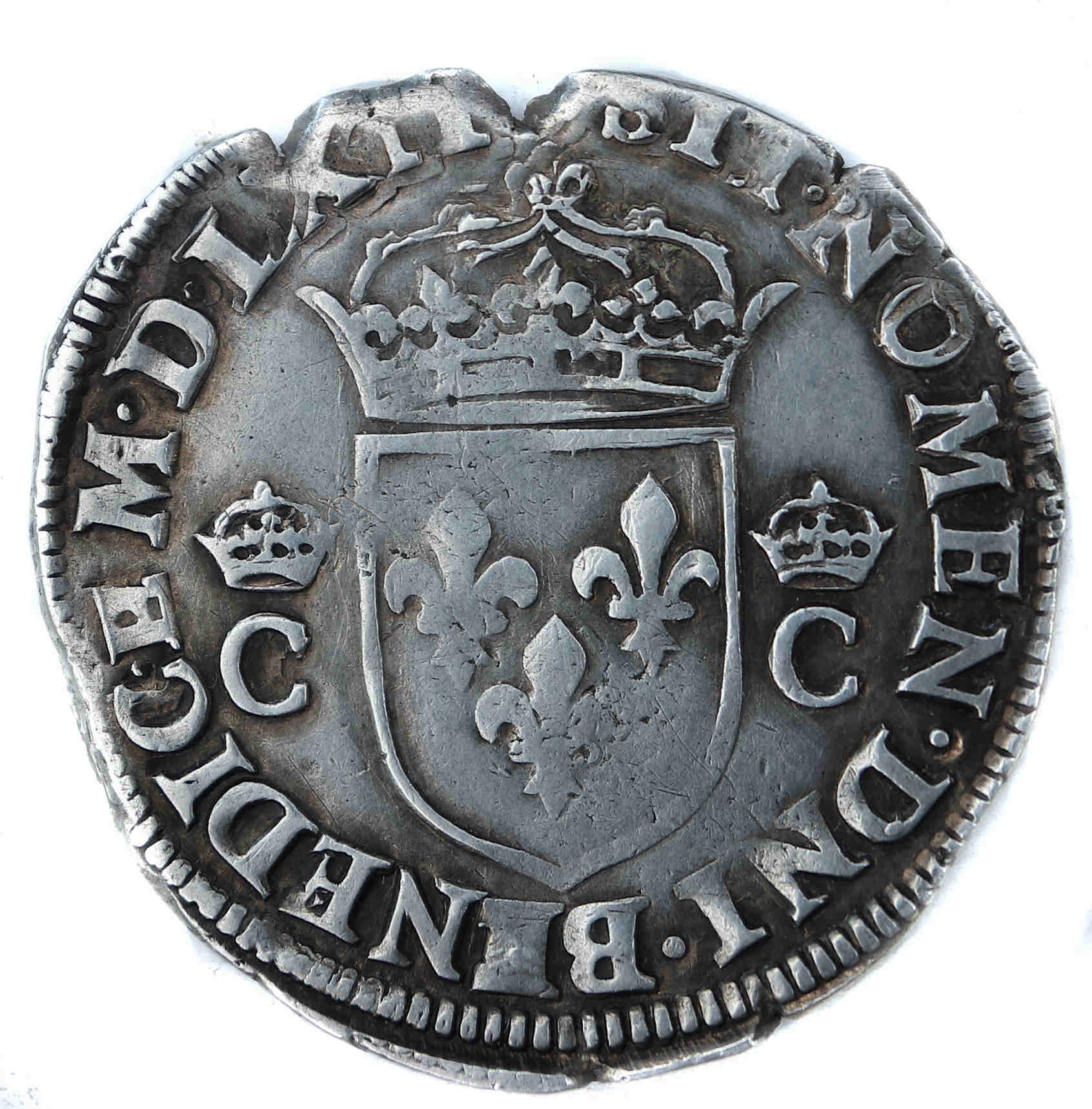 CHARLES IX DEMI TESTON 1562 ORLEANS REVERS