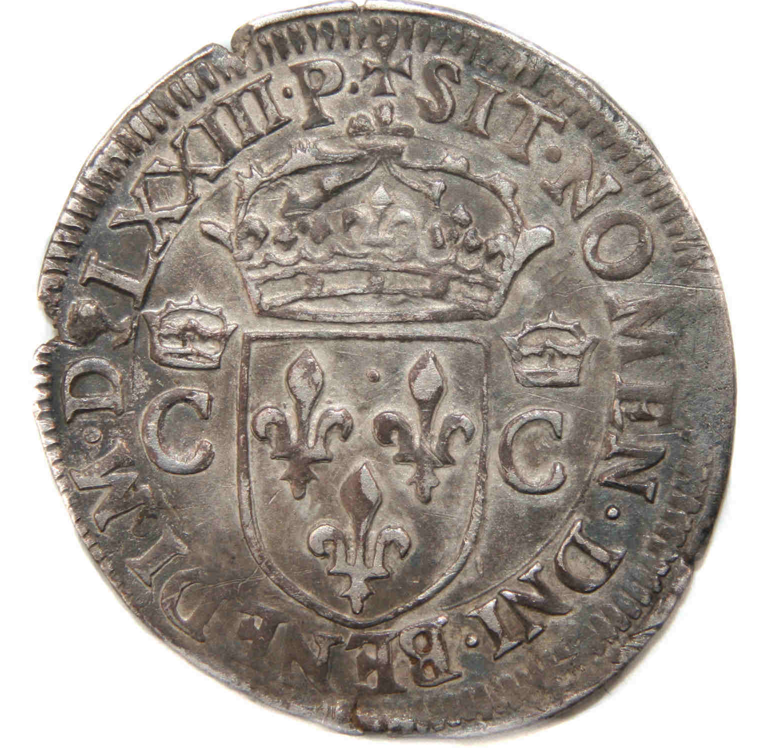 CHARLES IX DEMI TESTON 1573 TOULOUSE REVERS