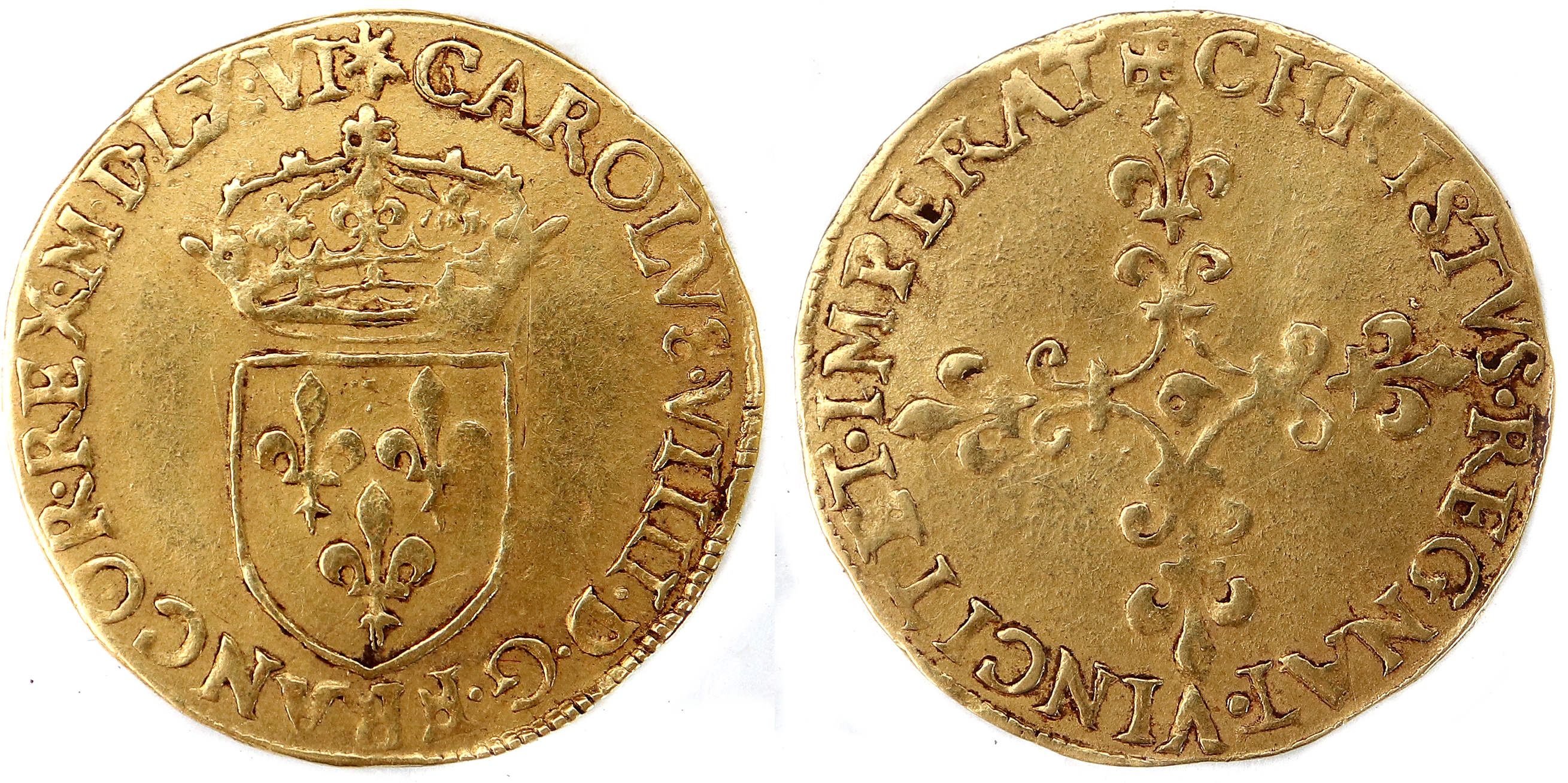 CHARLES IX ECU OR 1566 RENNES
