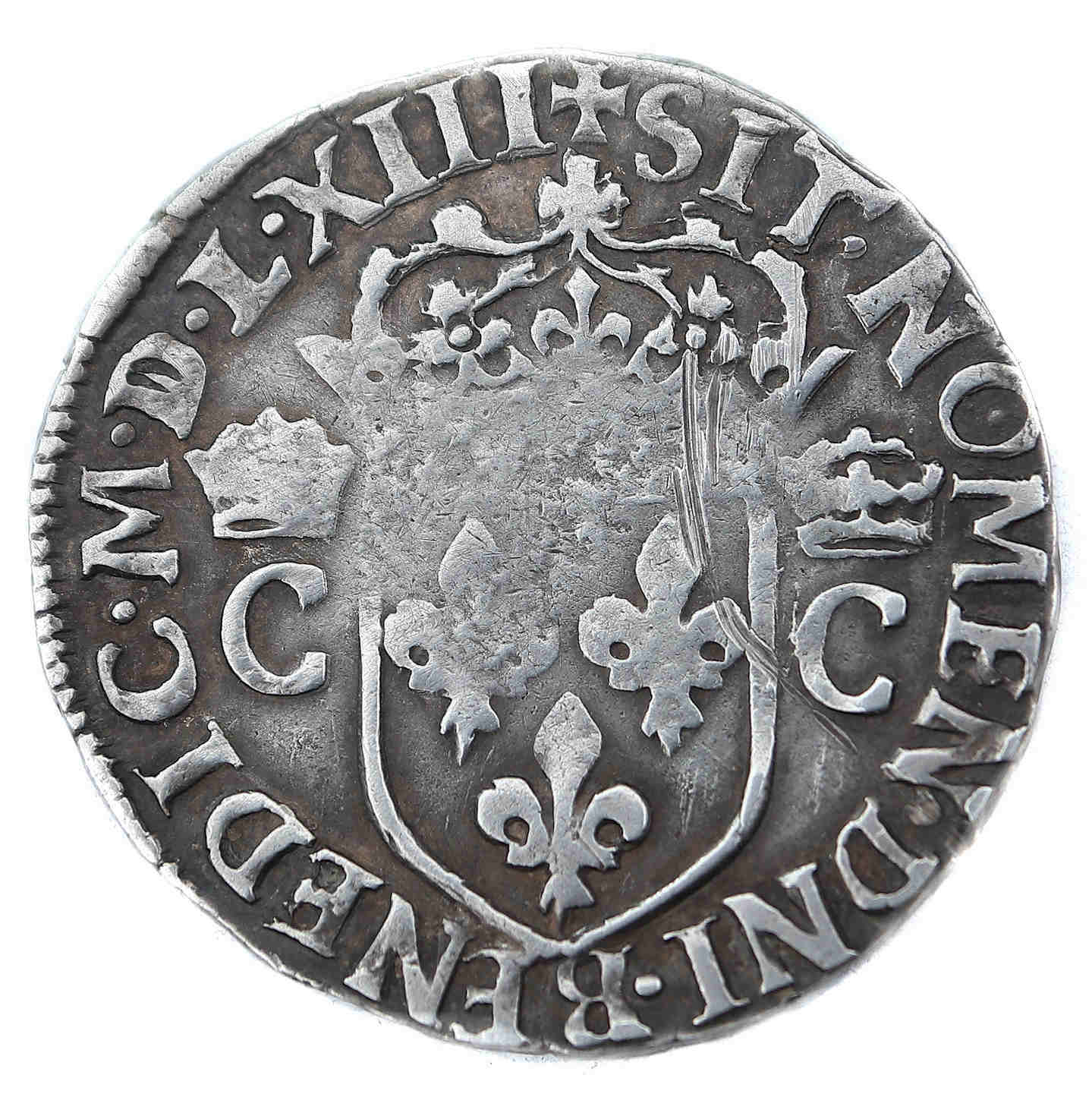 Charles 9-Demi Teston-1563-Rennes-revers