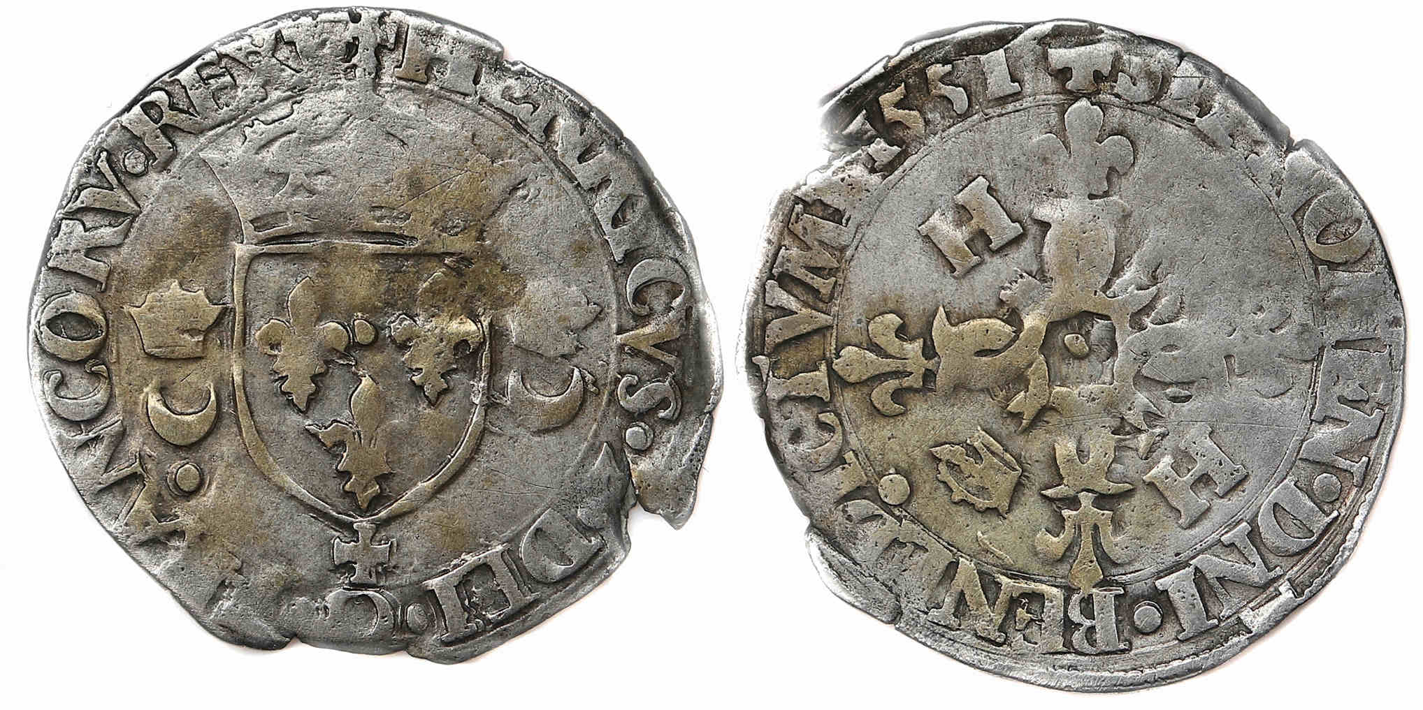 HENRI II DOUZAINS AUX CROISSANTS 1551 CAEN