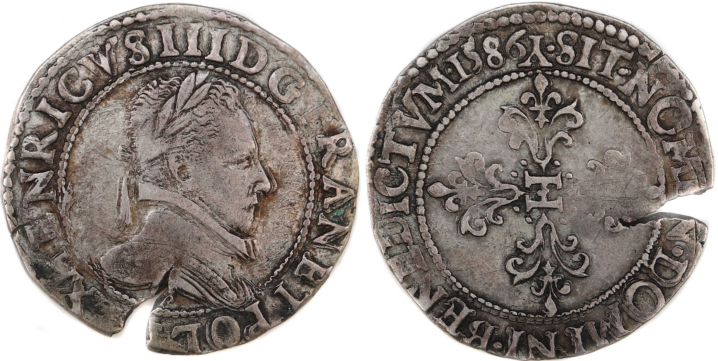 HENRI III DEMI FRANC 1586 BOURGES