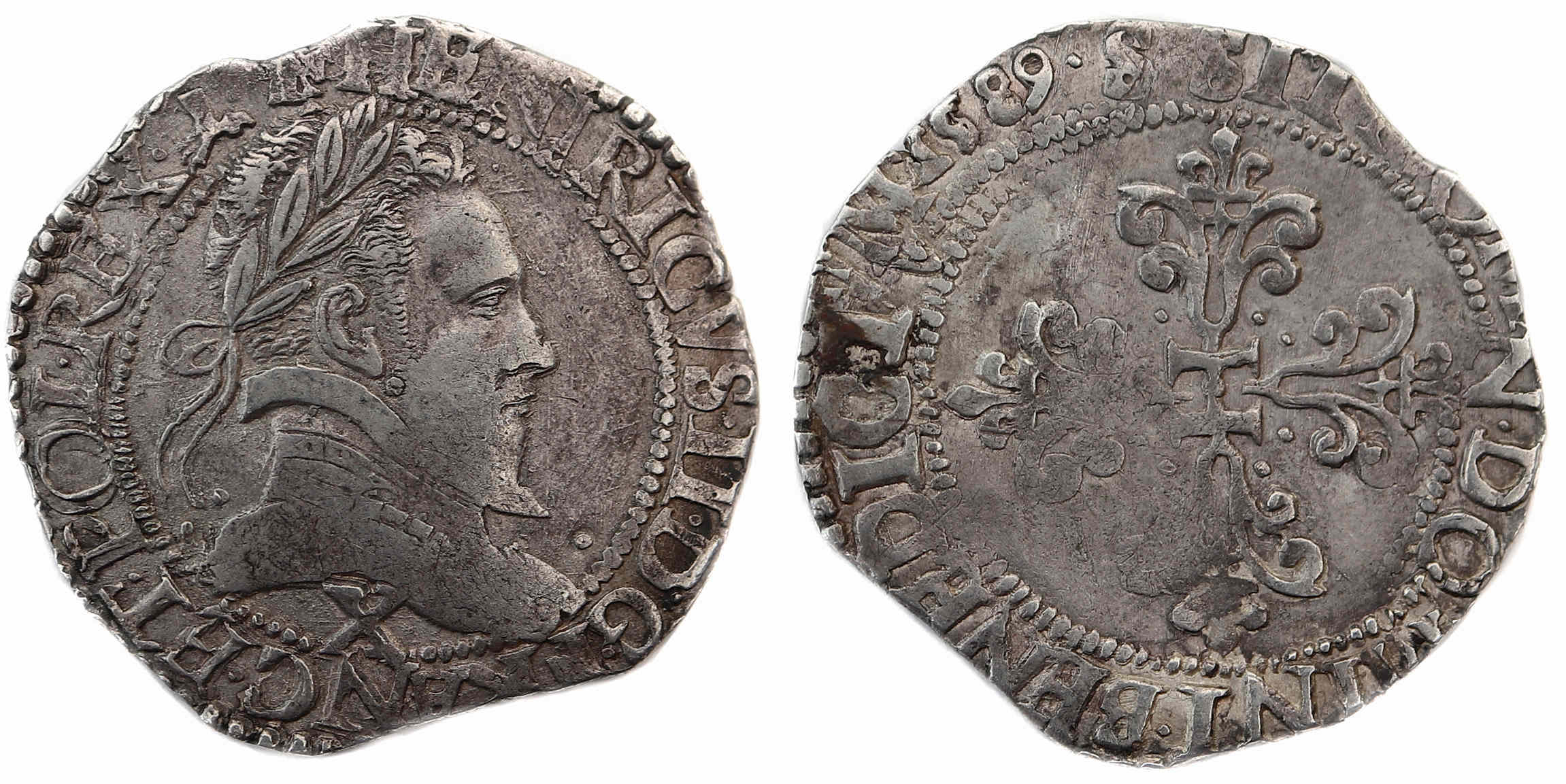 HENRI III DEMI FRANC 1589 AMIENS