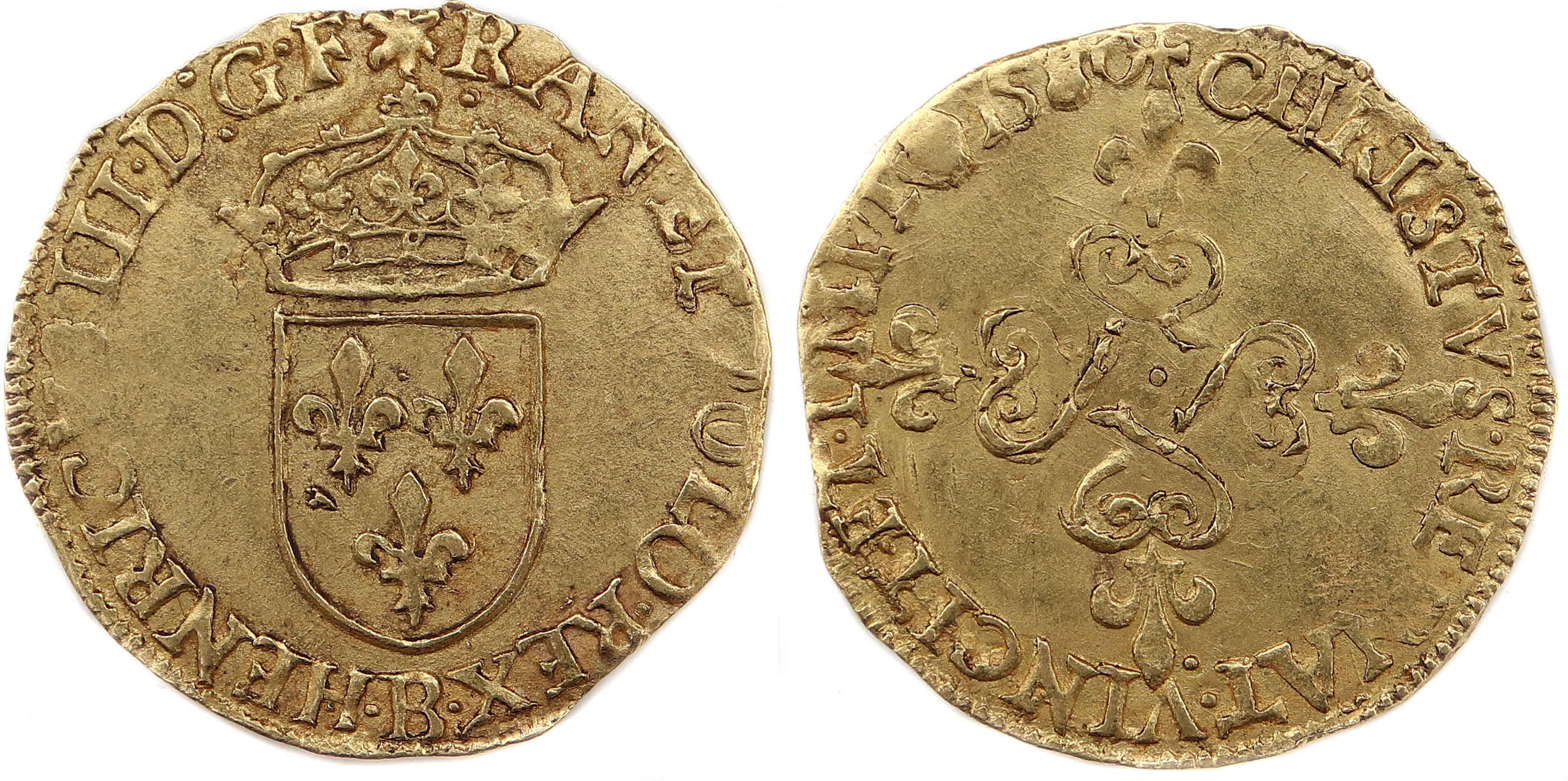 HENRI III ECU OR 1580 ROUEN