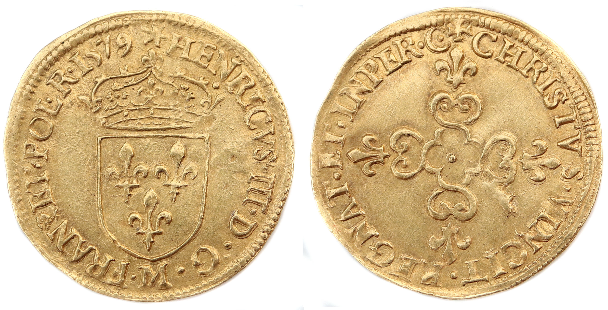 HENRI III ECU OR 1579 TOULOUSE