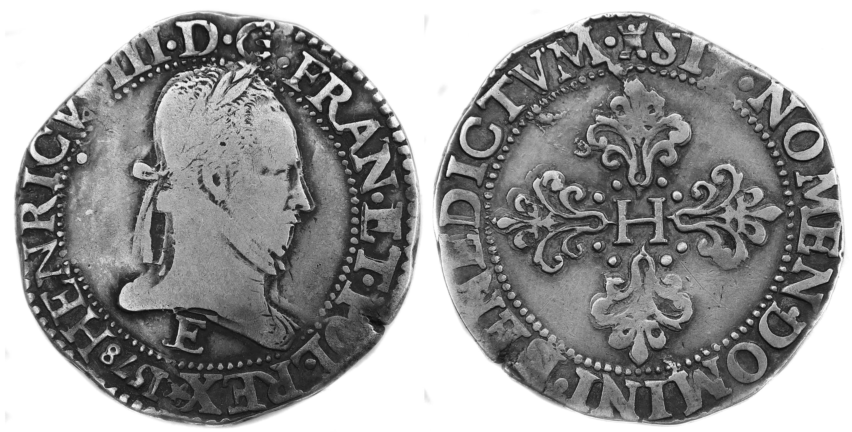 Monnaies royales francaises-HENRI III-FRANC-1578-TOURS