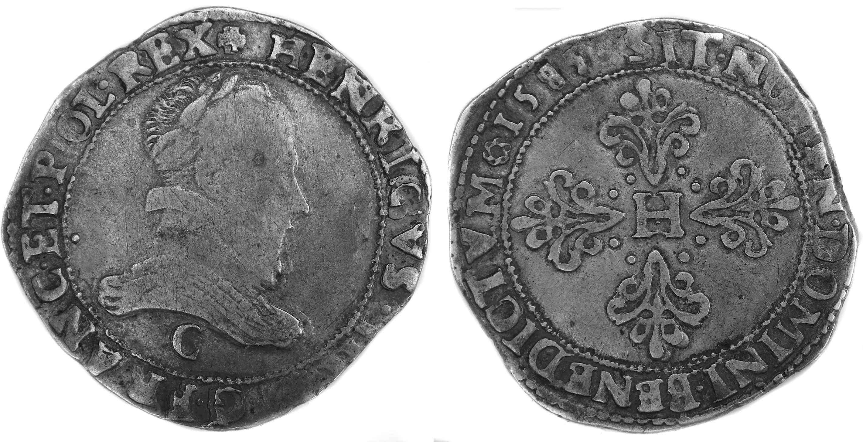 HENRI III-franc-1583-st lo-EX2