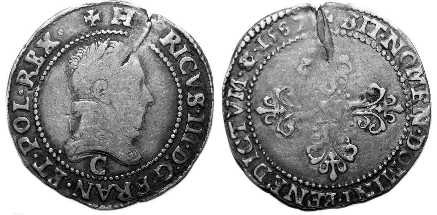 HENRI III DEMI FRANC 1587 ST LO