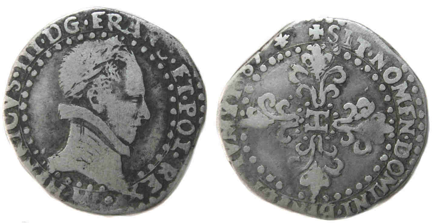 HENRI III QUART FRANC 1587 LA ROCHELLE