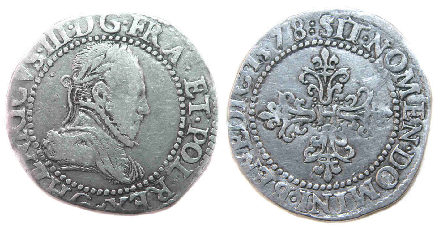 HENRI III QUART FRANC 1578 POITIERS