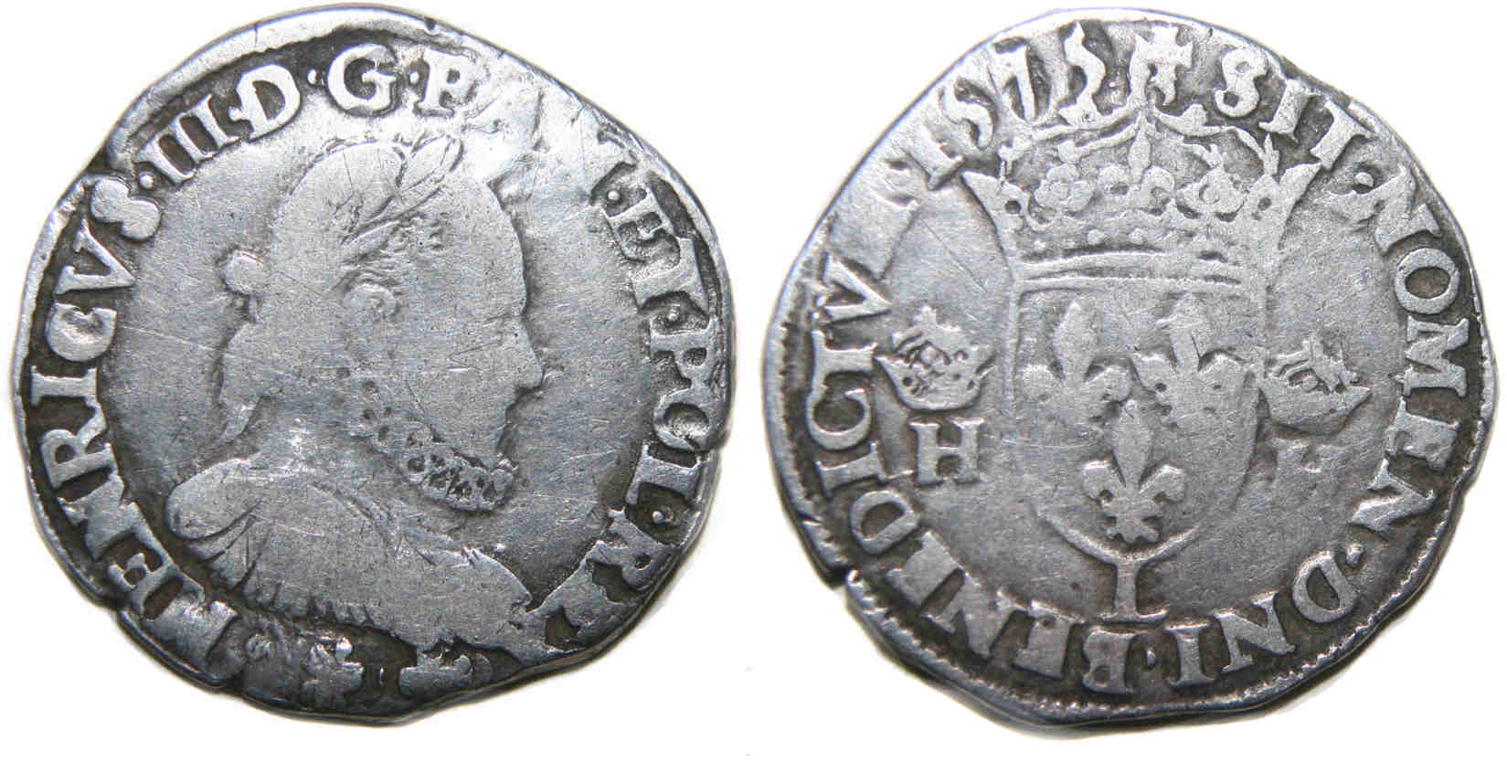 Monnaies royales francaises HENRI III Teston 1575 BAYONNE