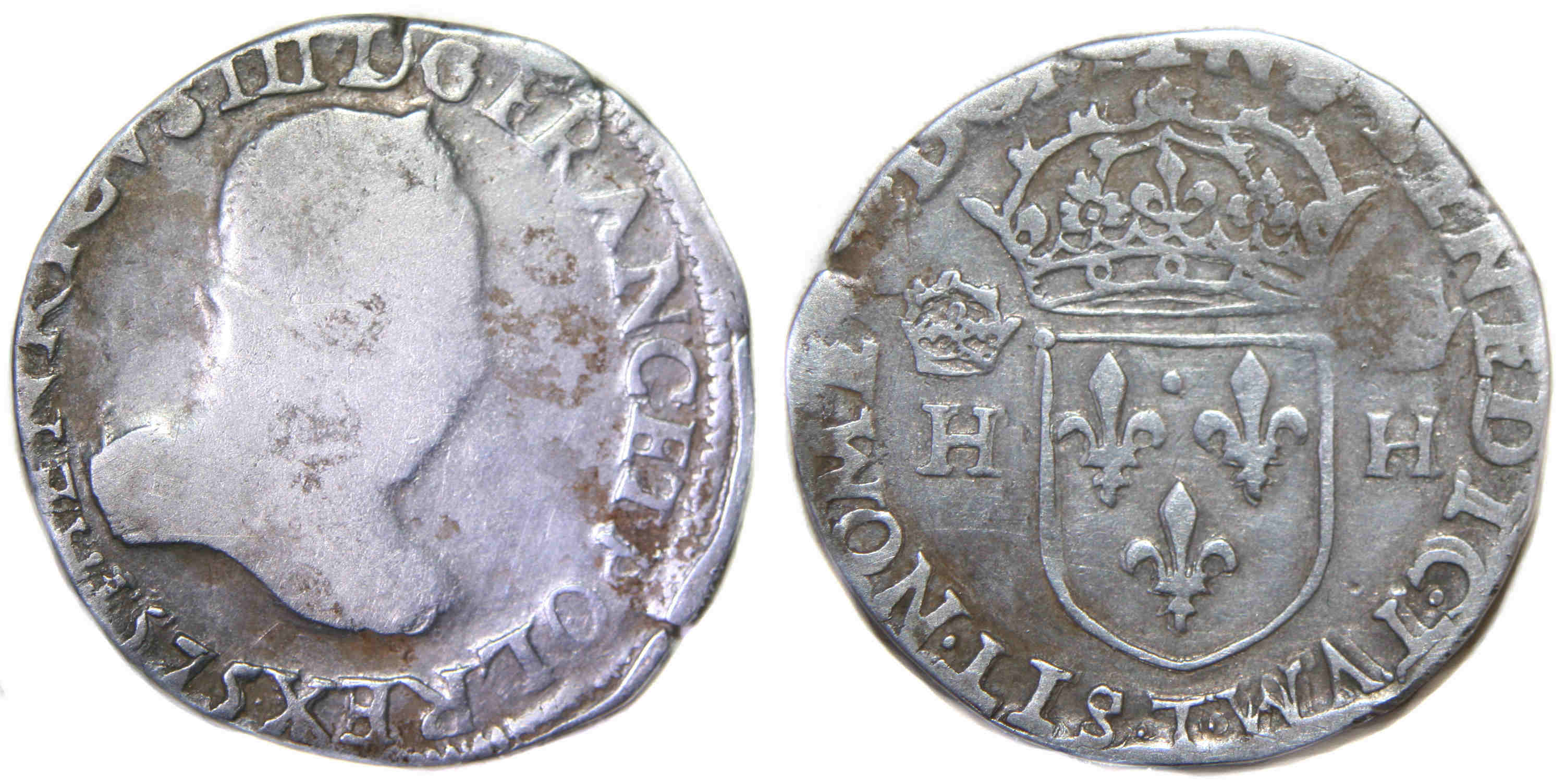 Monnaies royales francaises HENRI III Teston 1575 NANTES