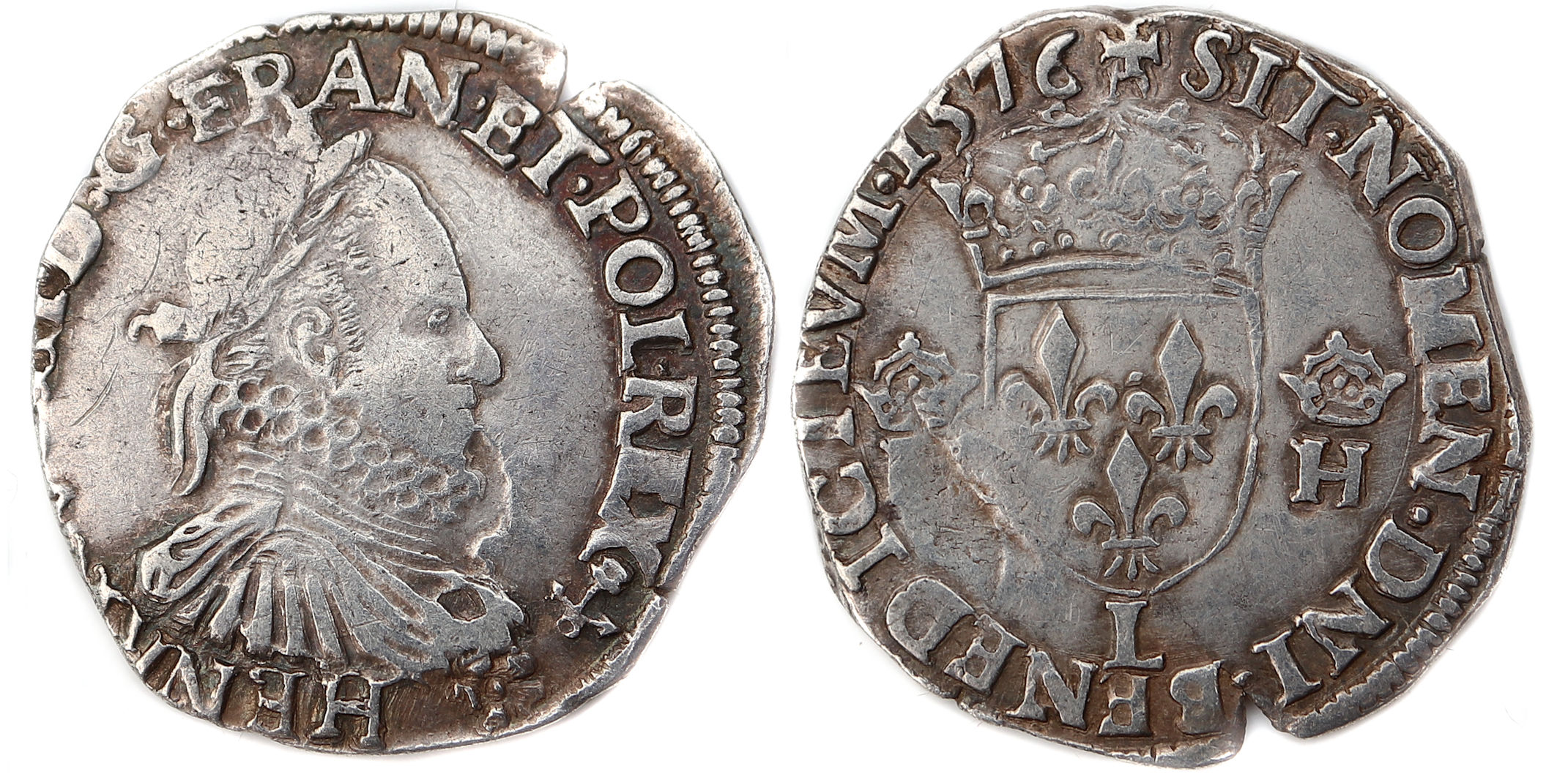 Monnaies royales francaises HENRI III TESTON 1576 BAYONNE