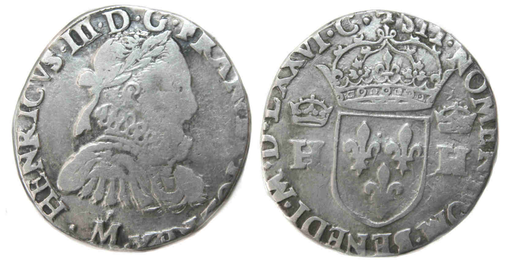 Monnaies royales francaise teston HENRI III 1576 TESTON TOULOUSE