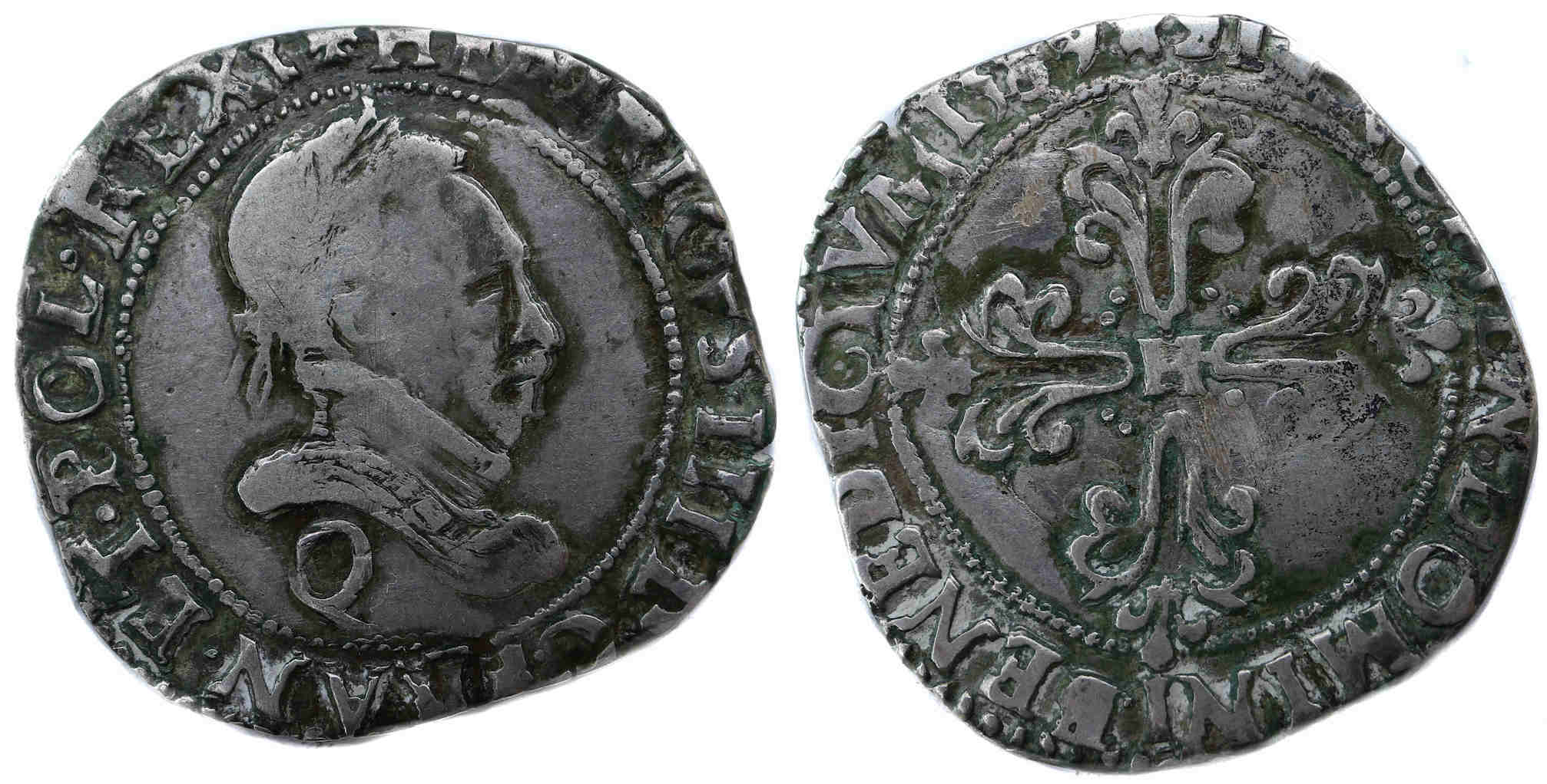 HENRI III-DEMI FRANC-1589-NARBONNE