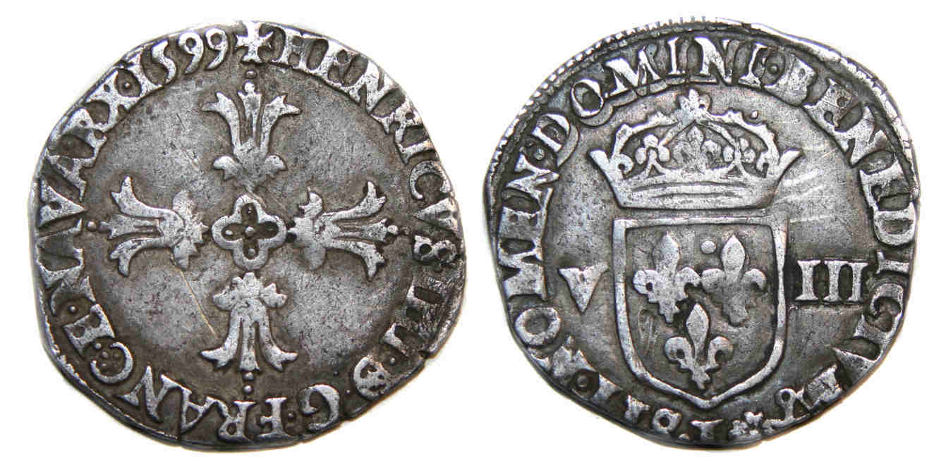 HENRI IV-HUITIEME ECU-1599-BAYONNE