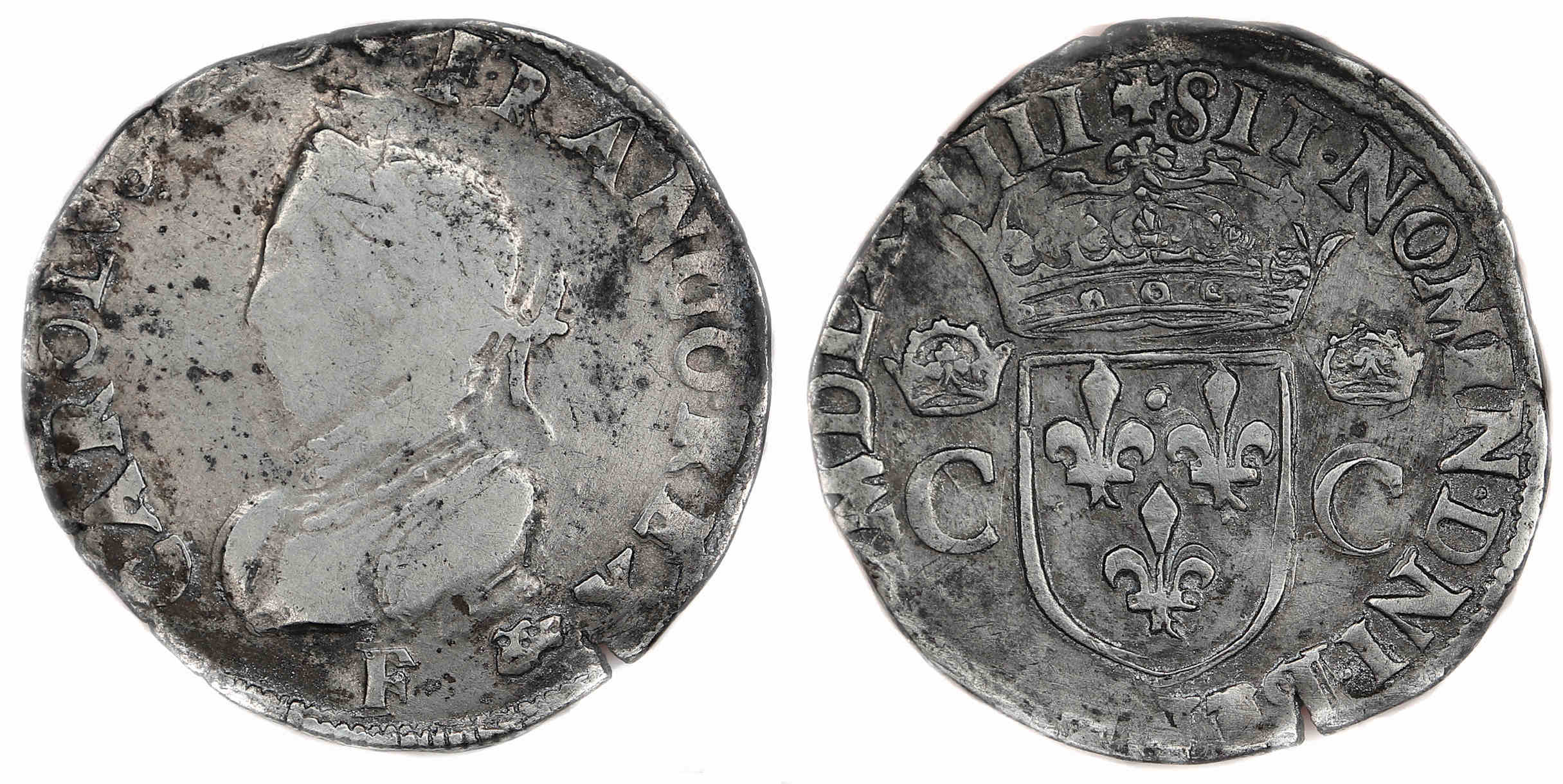 Monnaies royales Teston 1574 Angers