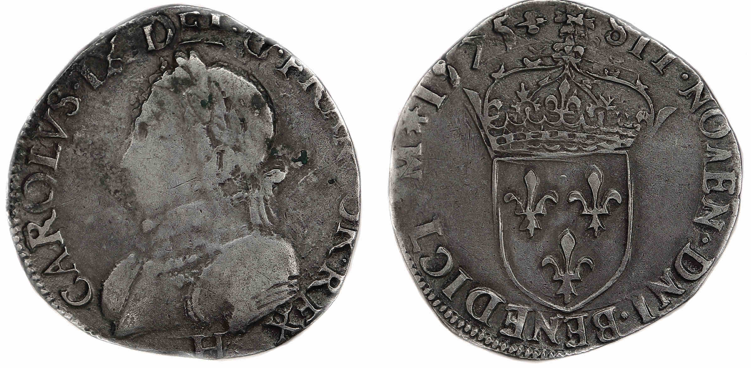 Monnaies royales TESTON 1575 LA ROCHELLE