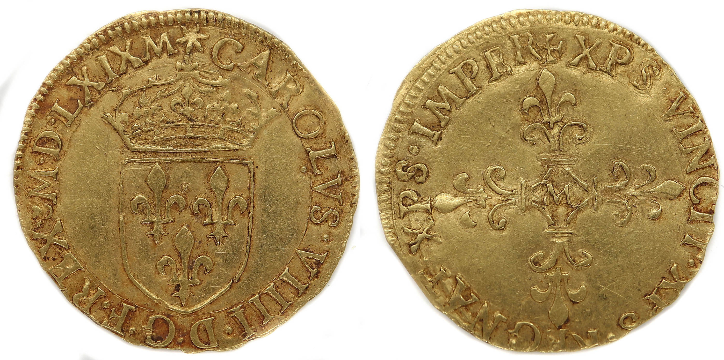 CHARLES IX ECU OR 1569 TOULOUSE