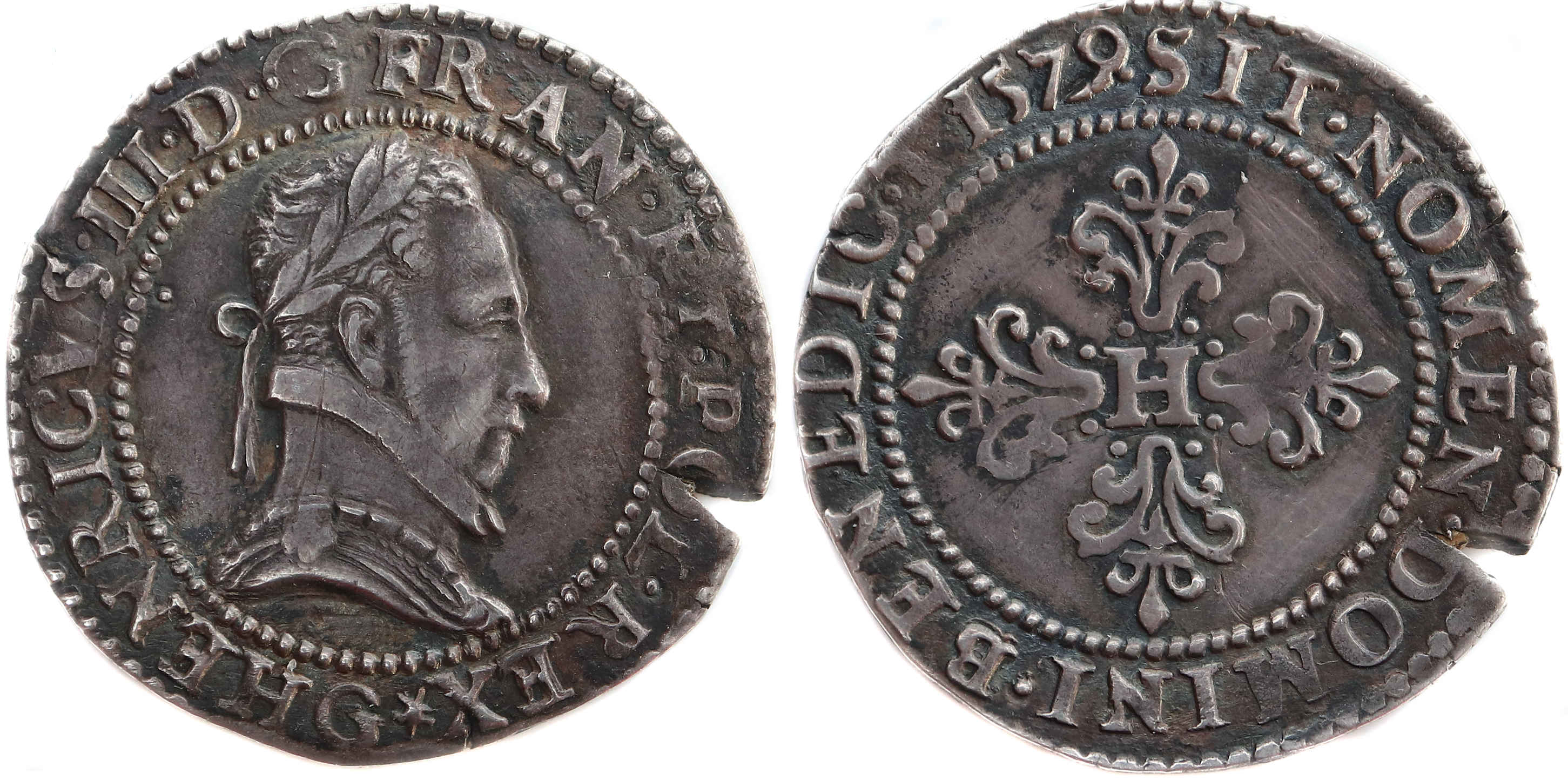 HENRI III DEMI FRANC 1579 POITIERS