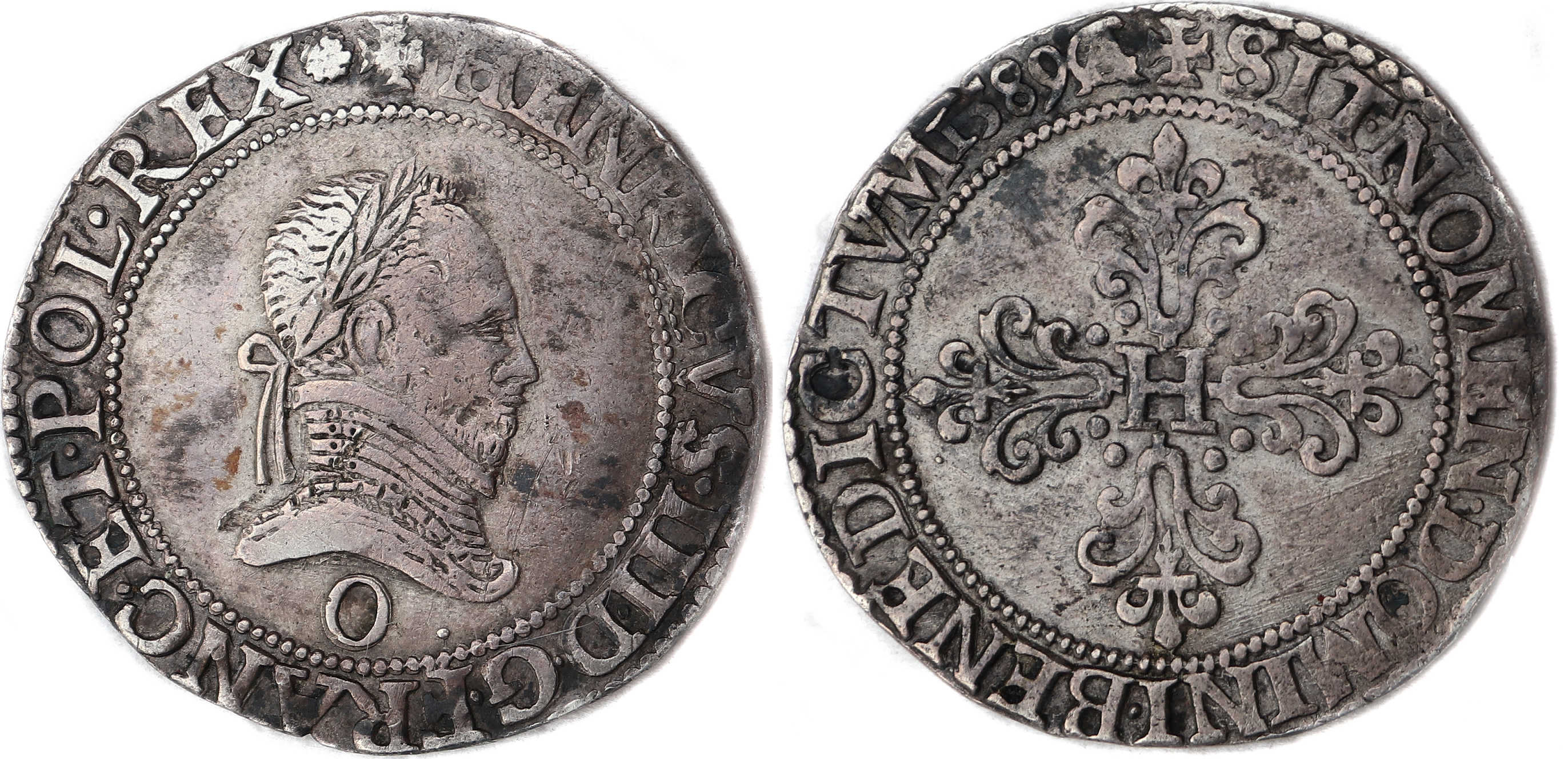 HENRI III DEMI FRANC 1589 RIOM