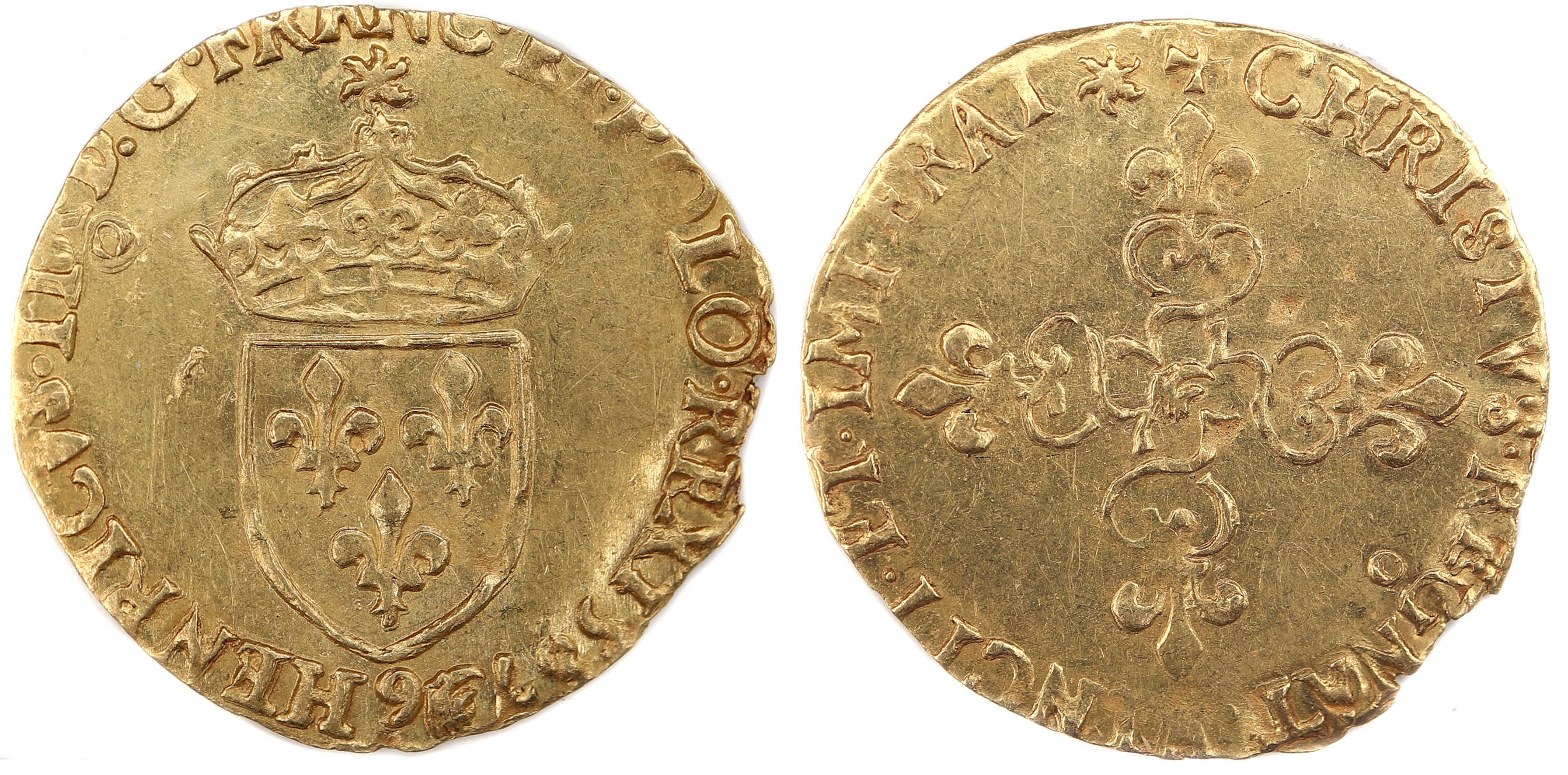 HENRI III ECU OR 1587 RENNES