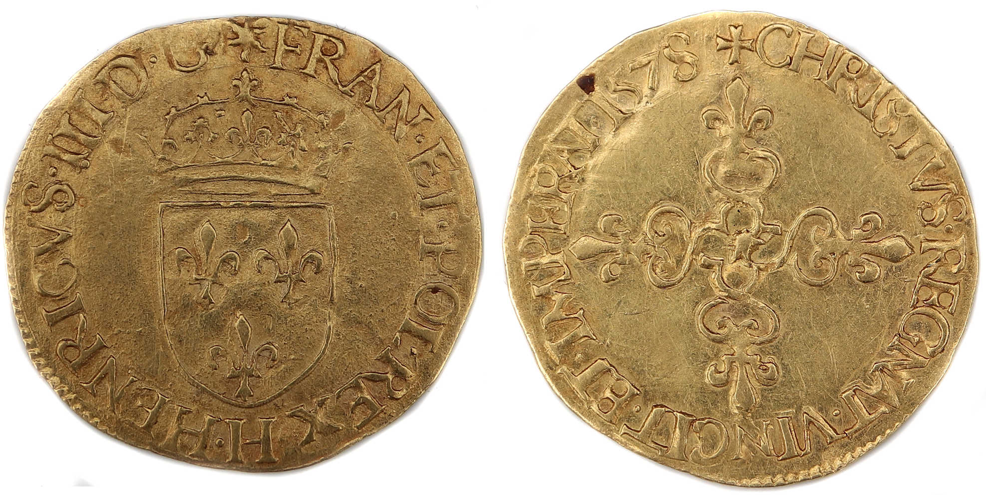 HENRI III ECU OR 1578 LA ROCHELLE