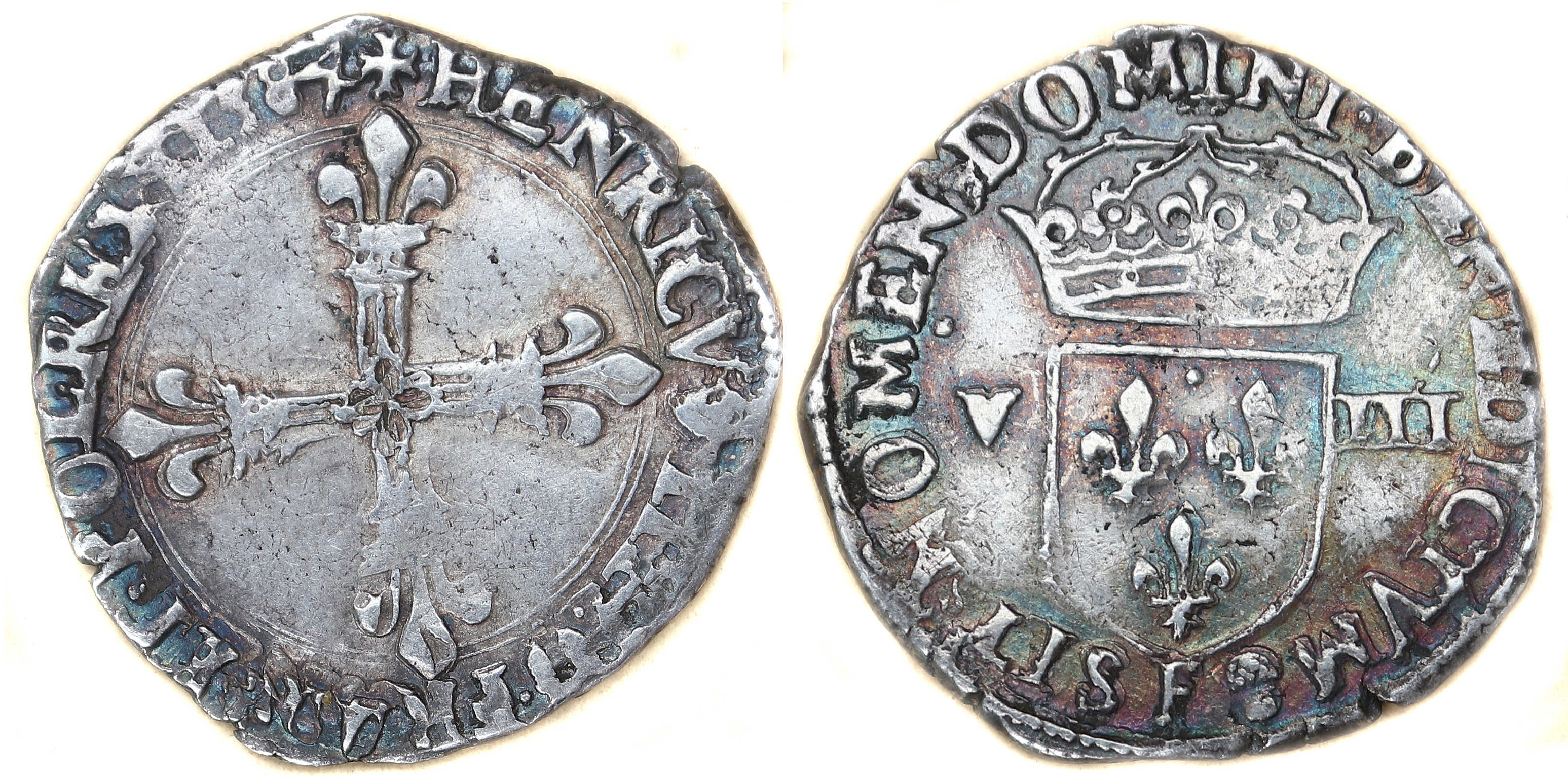 HENRI III HUITIEME ECU 1584 ANGERS