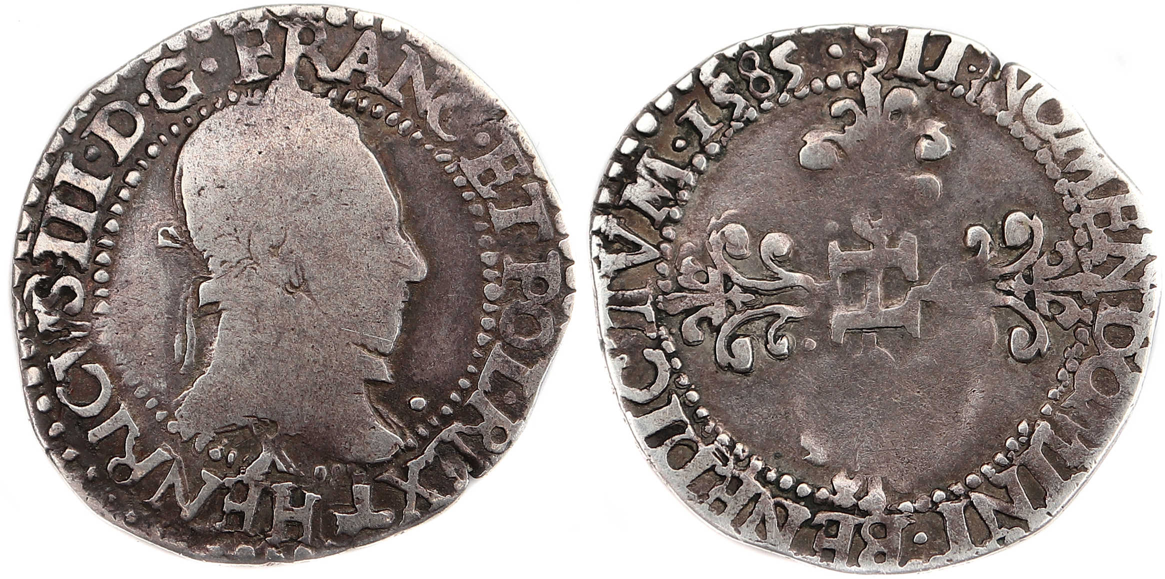HENRI III QUART FRANC 1585 AMIENS