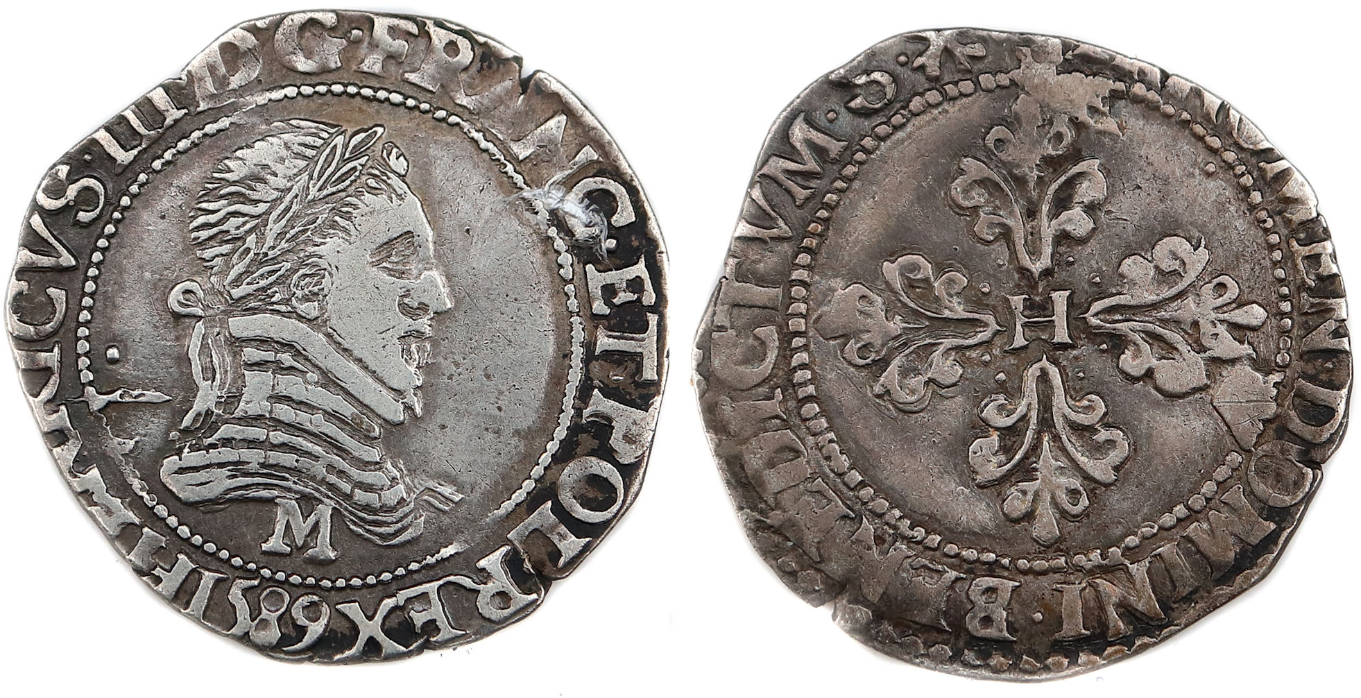 HENRI III QUART FRANC 1589 TOULOUSE