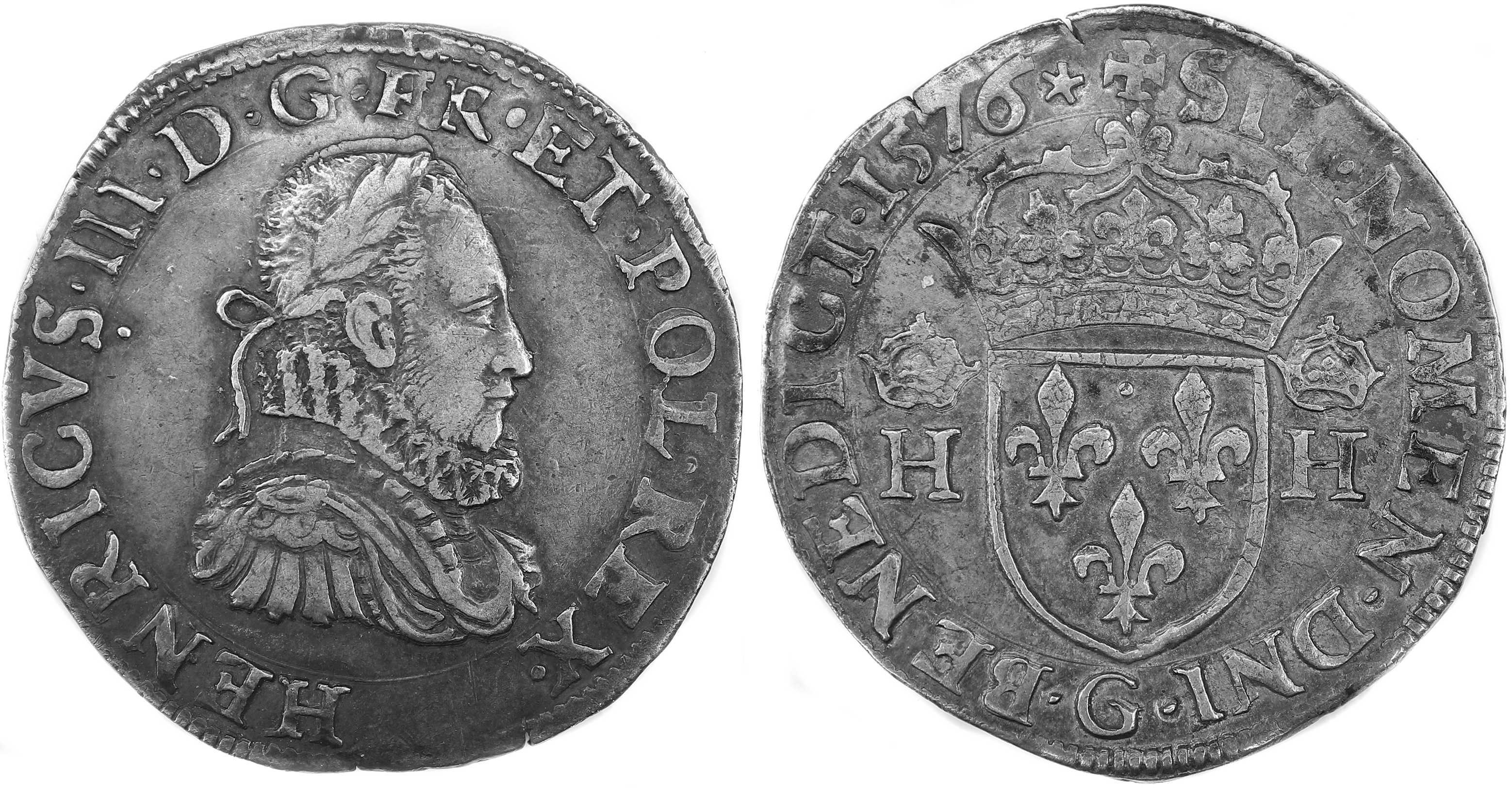 HENRI III TESTON 1576 POITIERS